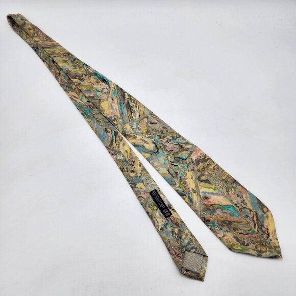 Brioni 100% Silk Tie Abstract Pastels - Picture 2 of 6